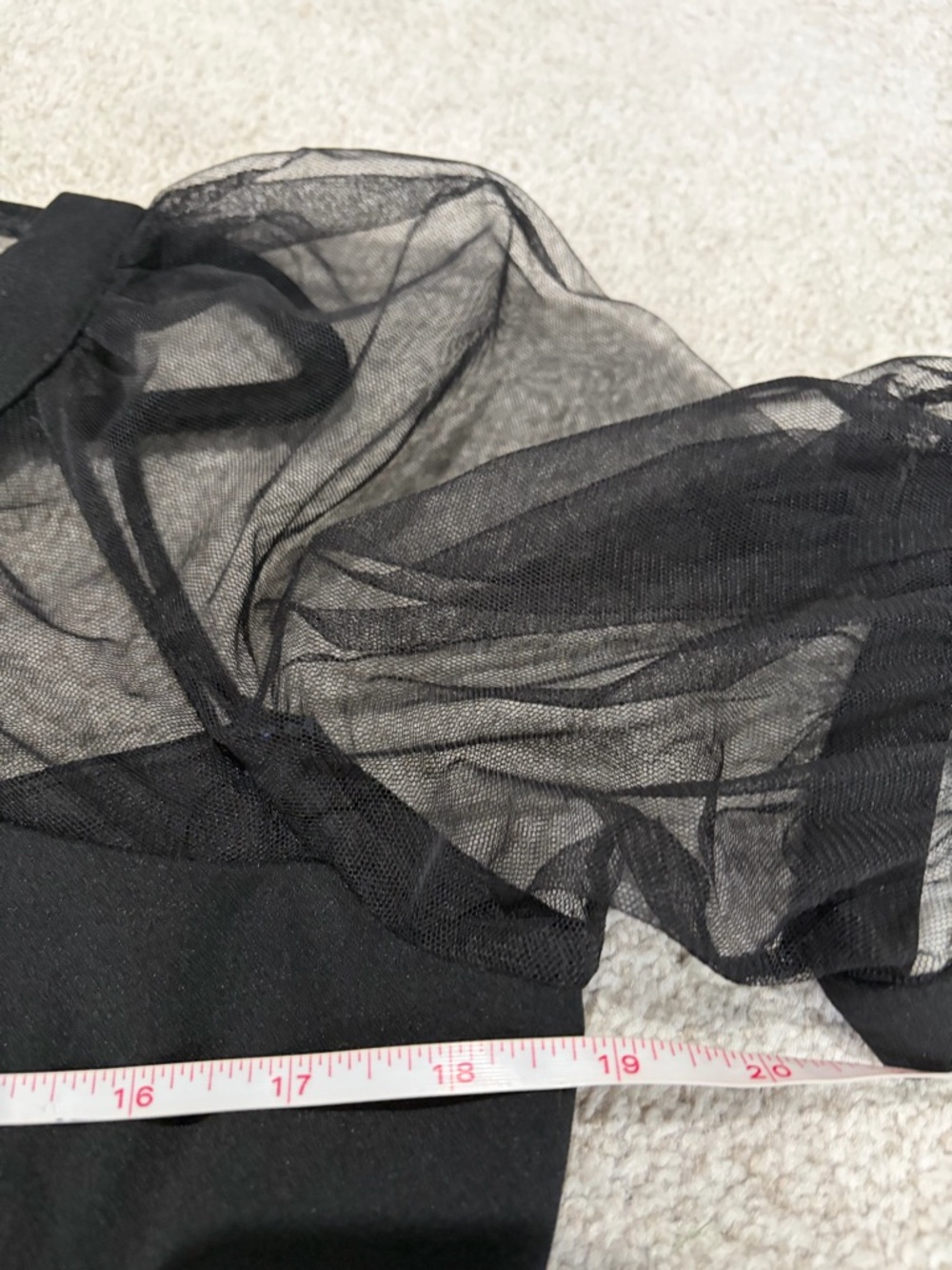 Maggy London Dress, Black Sheer Mesh Yoke Fit & Flare Dress, Women’s Size 14 - Picture 6 of 11